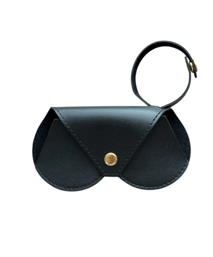 ارزان ترین کیف قاب عینک چرمی آویز دار ترک وارداتی- مشکی