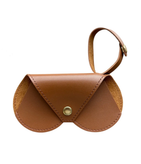 ارزان ترین کیف قاب عینک چرمی آویز دار ترک وارداتی- عسلی