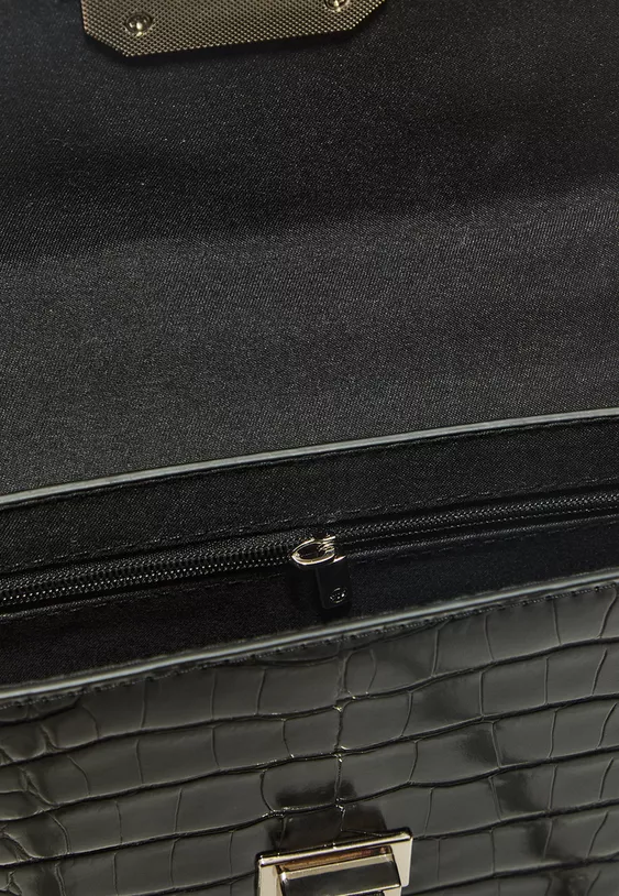 کیف مراسم مشکی دوشی زنانه کروکو اورجینال استرادیواریوس stradivarius