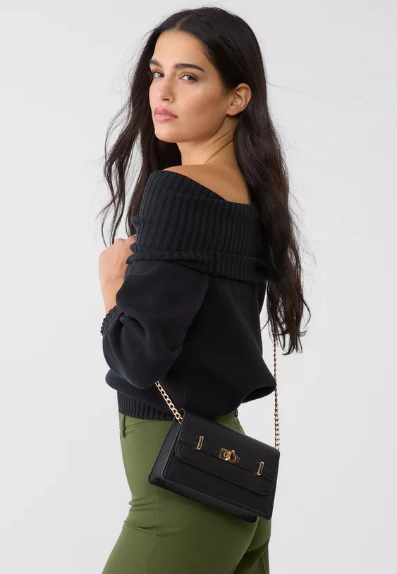 کیف پارتی و مهمانی  وروزمره دوشی زنانه مشکی اورجینال استرادیواریوس stradivarius